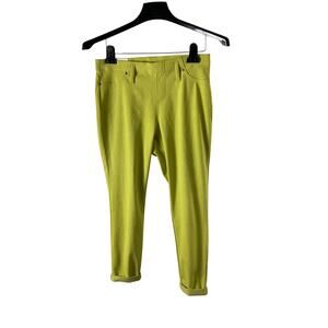 Time And Tru Womens Medium 8-10 Jegging Pants Neon Yellow Fitted Stretch New